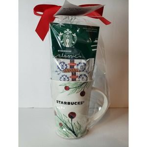 2020 Limited Edition Holiday Starbucks Mug 10 oz Gift Set Cocoa and Stroopwafel